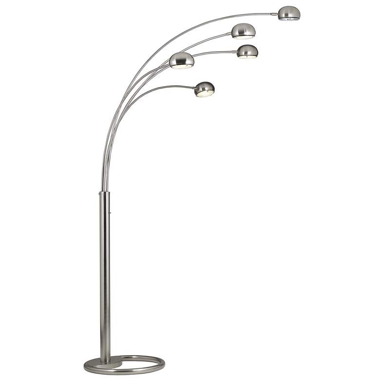Image 1 Brushed Nickel 5 Light Arc Floor Lamp