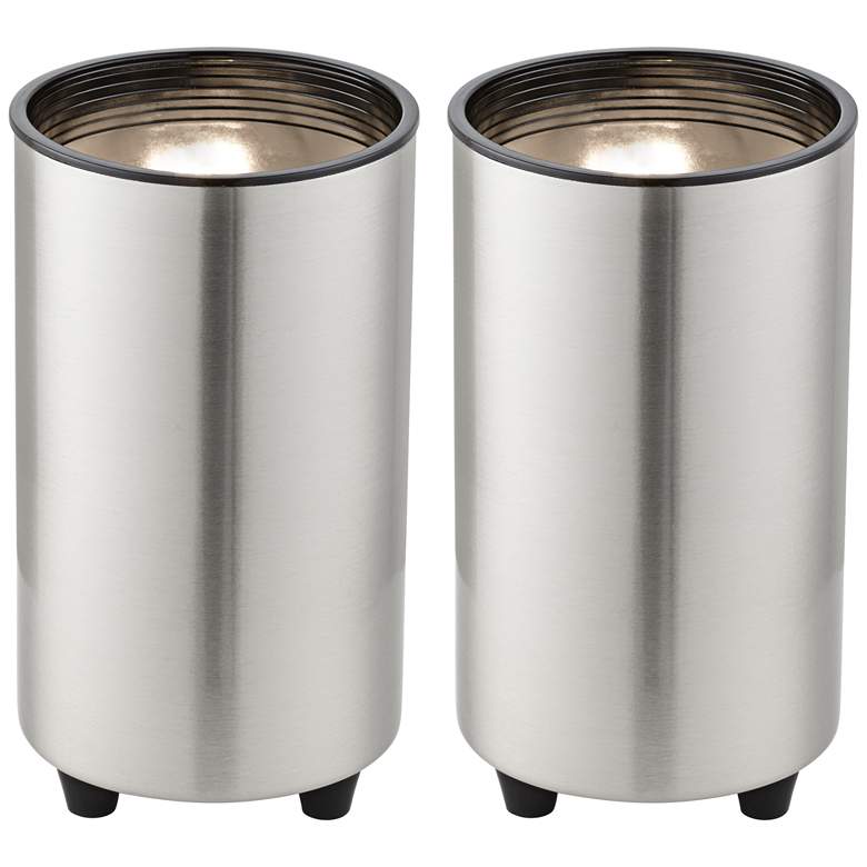 Image 1 Brushed Nickel 6 1/2" High Accent Can Spot Lights Set of 2