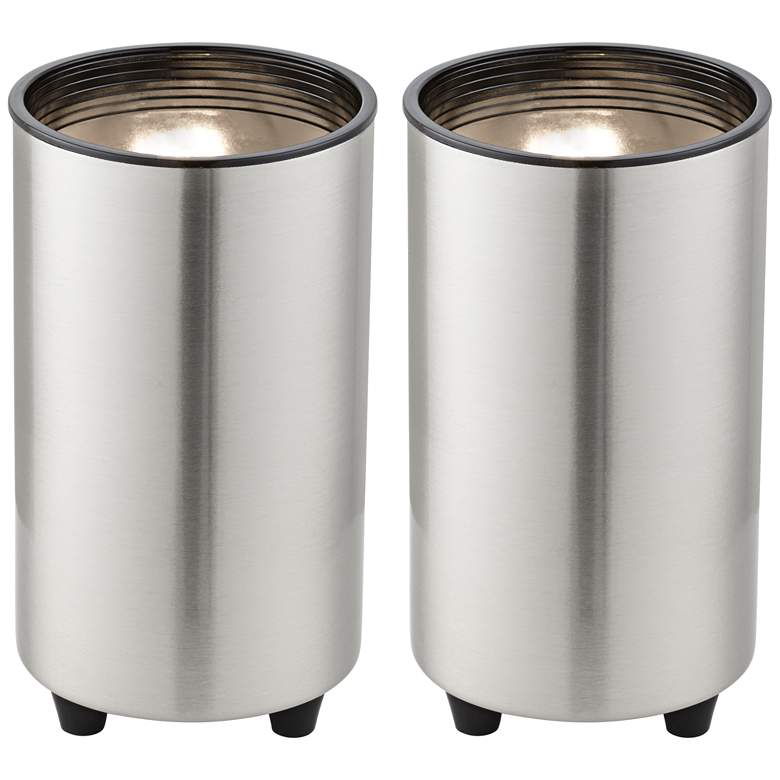 Image 1 Brushed Nickel 6 1/2 inch High Accent Can Spot Lights Set of 2