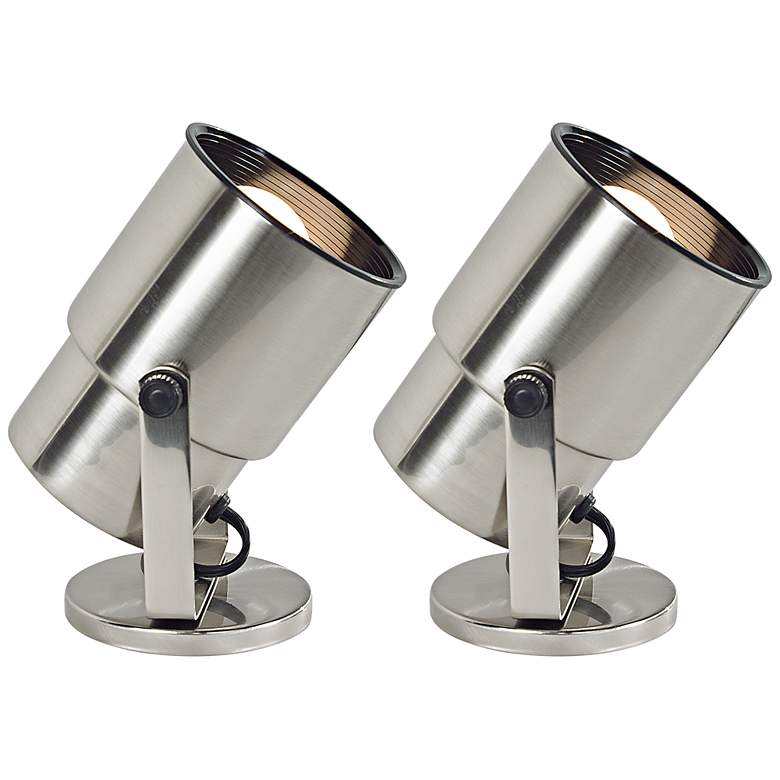 Brushed Nickel 8&quot; High Accent Uplights - Set of 2