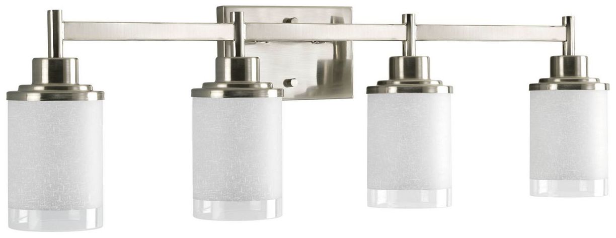 Image 3 BRUSHED NICKEL ALEXA 4LT BATH CLR GLS more views