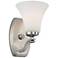 Brushed Nickel and White Glass 9" High Wall Sconce