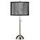 Brushed Nickel Contemporary Table Lamp with Opaque Shade