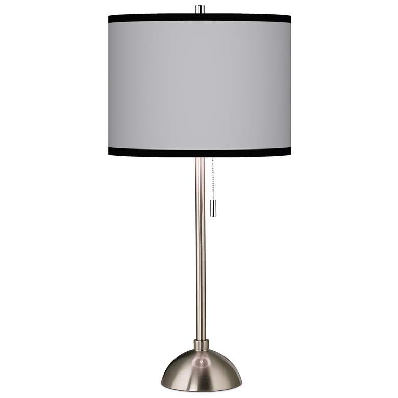 Image 2 Brushed Nickel Contemporary Table Lamp with Opaque Shade