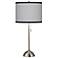Brushed Nickel Contemporary Table Lamp with Opaque Shade