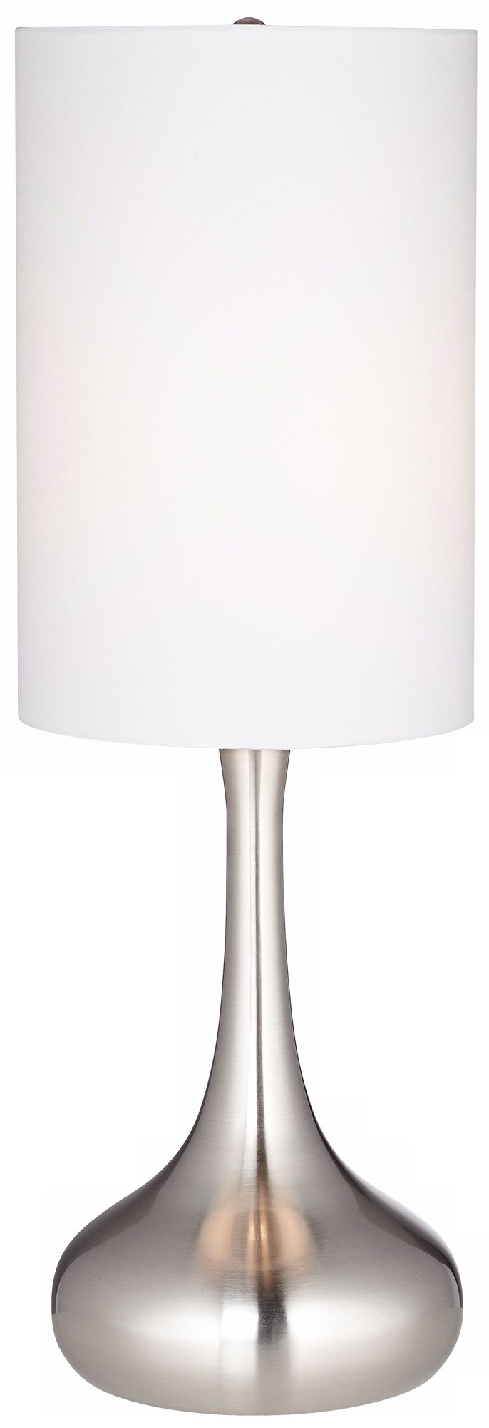 Brushed Nickel Droplet Table Lamp with Cylinder Shade V4325 Lamps Plus