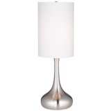 Brushed Nickel Droplet Table Lamp with Cylinder Shade