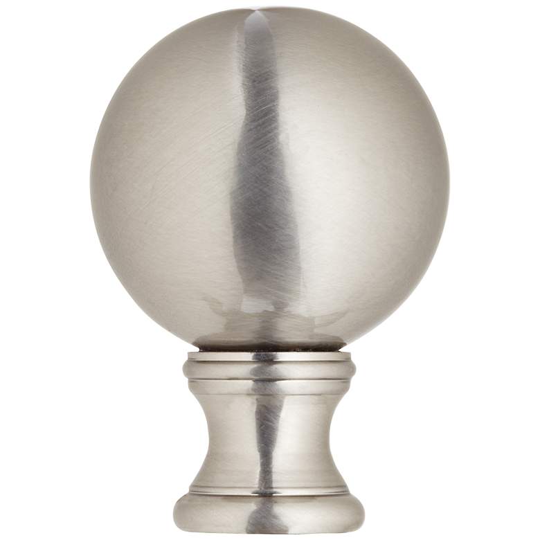 Image 1 Brushed Nickel Finish 1 3/4 inch Ball Lamp Shade Finial