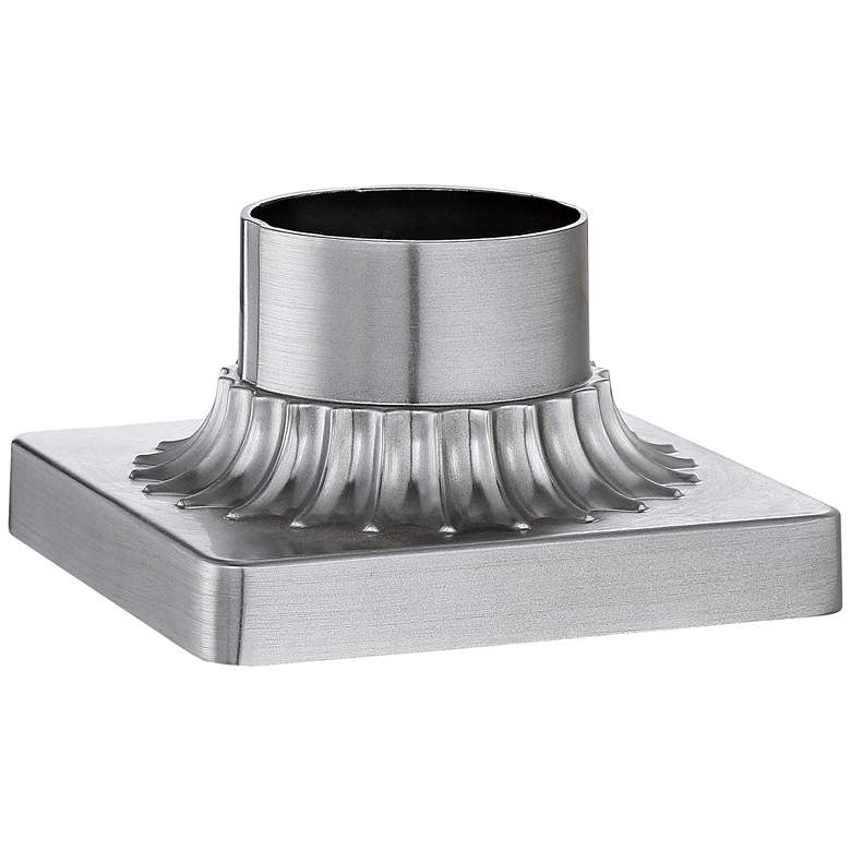 Image 1 Brushed Nickel Finish 5 3/4" Square Metal Post Mount Adapter