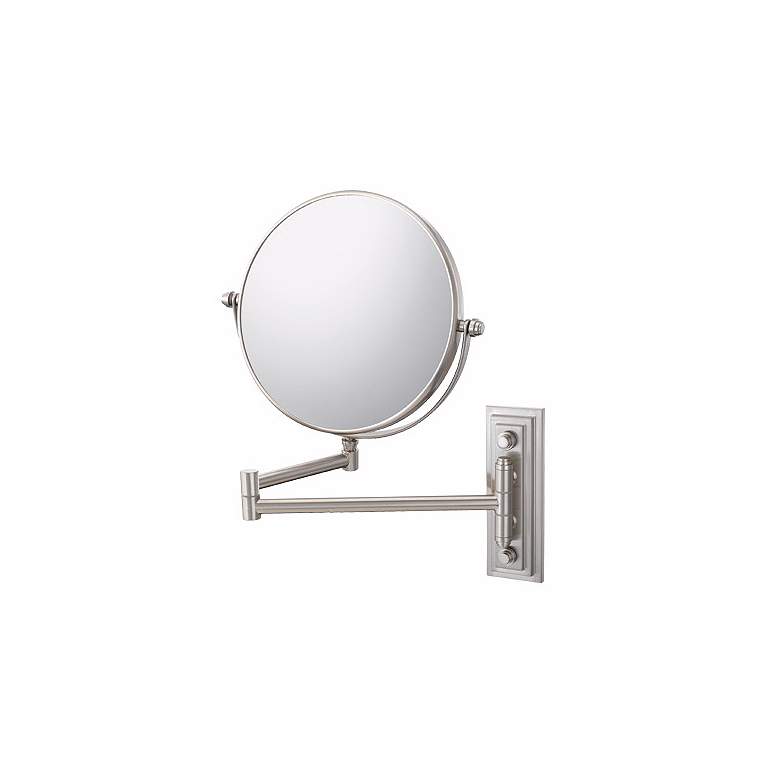 Image 1 Brushed Nickel Finish Classic Double Arm Wall Mirror