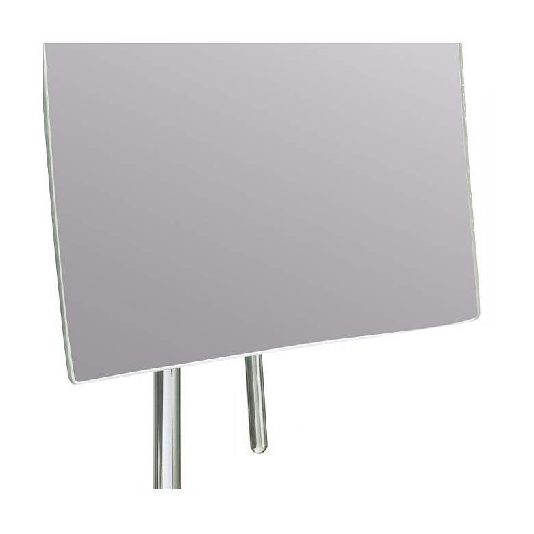Brushed Nickel Finish Minimalist Vanity Stand Mirror more views
