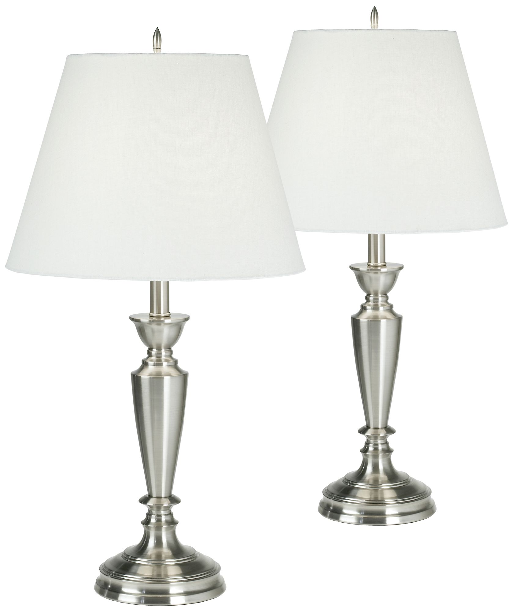 brushed nickel table lamps set of 2