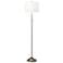 Brushed Nickel Floor Pole Lamp with White Shade