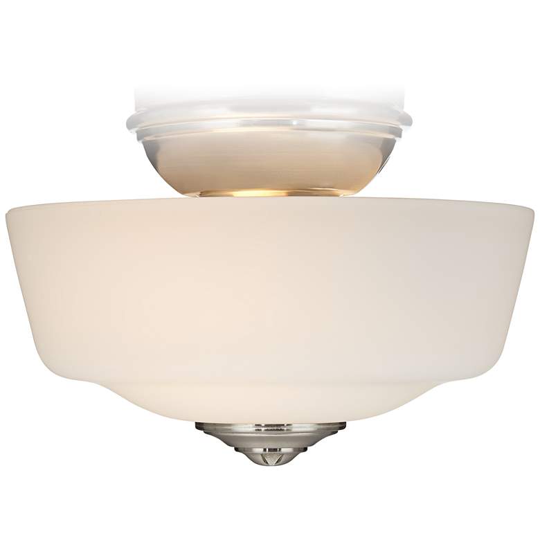 Image 1 Brushed Nickel Frosted Glass Ceiling Fan Light