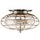 Brushed Nickel Industrial Cage 3-60 Watt Ceiling Fan Light