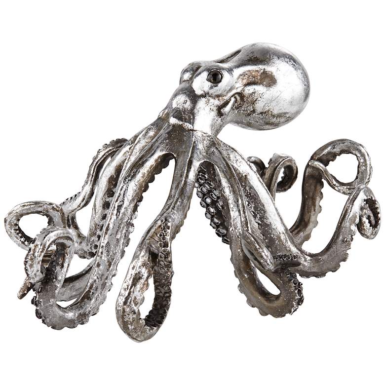 Image 1 Brushed Nickel Octopus 14 inch Wide Sculpture