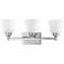 Brushed Nickel Opal Etched Glass 3-Light Bath Bar