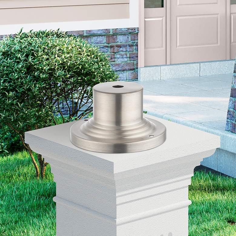 Image 1 Brushed Nickel Outdoor Pier Mount Adapter