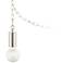 Brushed Nickel Plug-In Hanging Swag Chandelier with Clear G25 LED Bulb