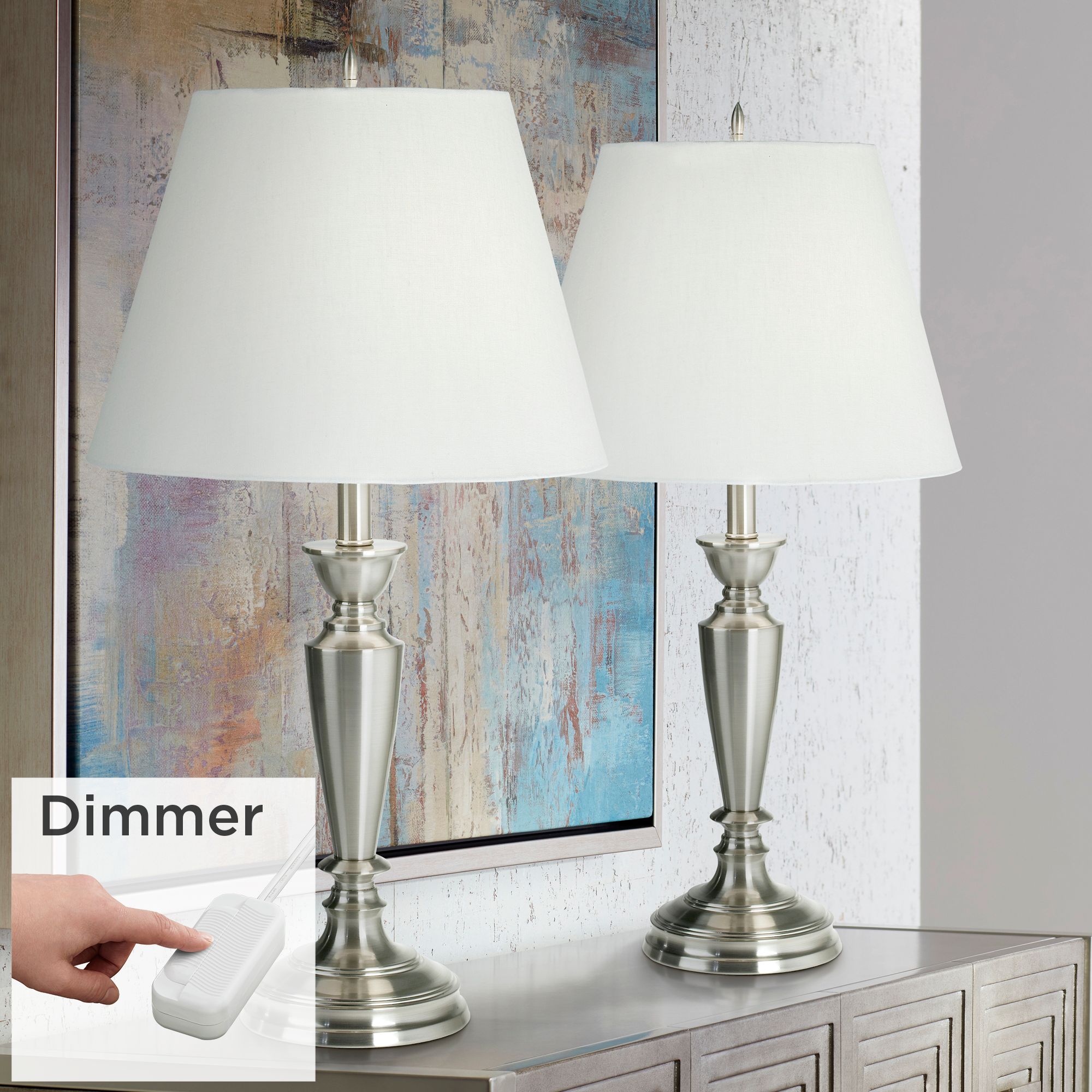 polished nickel table lamp