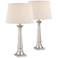 Brushed Nickel Transitional Table Lamp Set of 2
