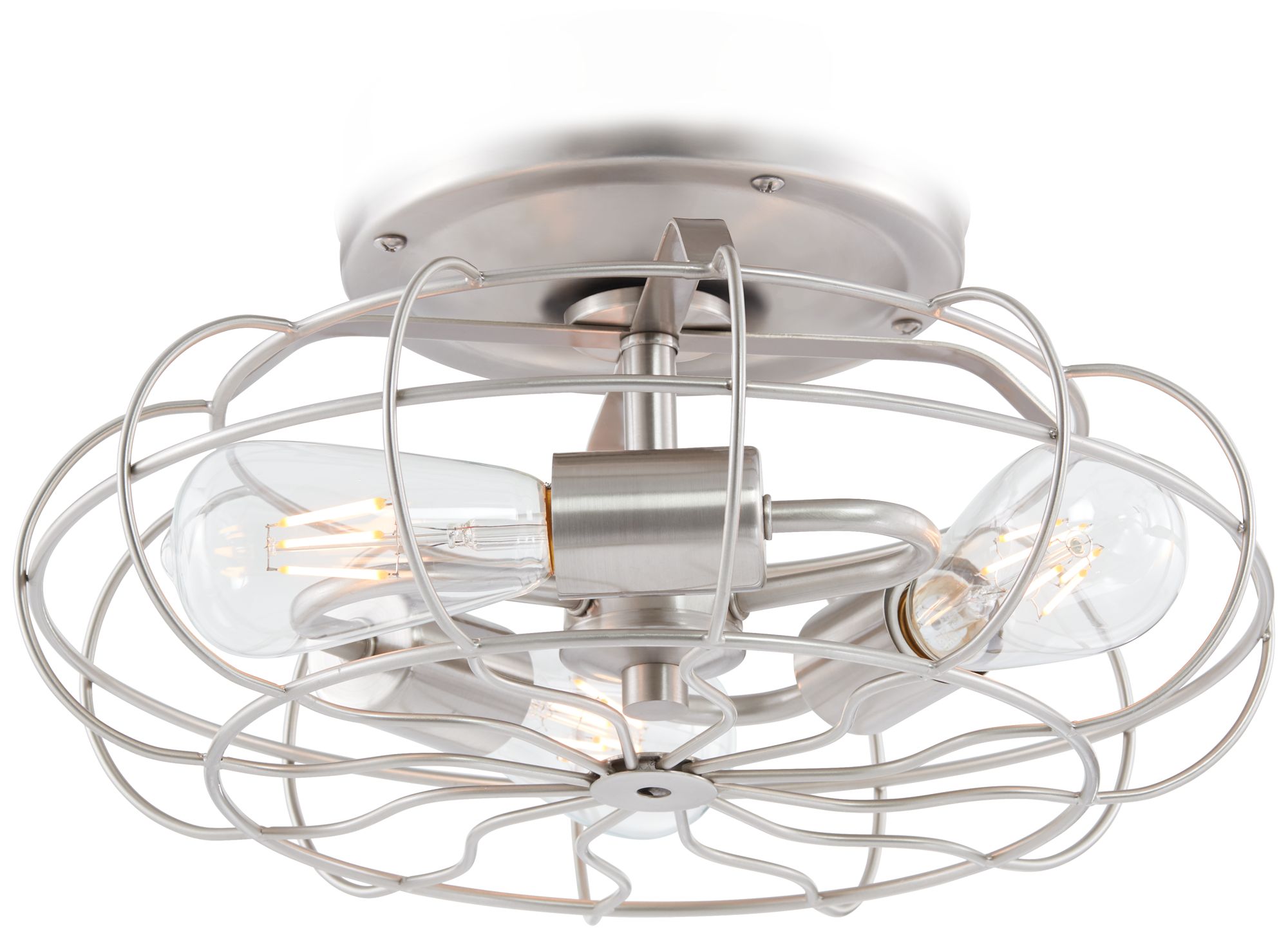 metal cage flush mount light