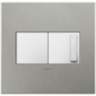 Brushed Stainless 2-Gang Real Wall Plate w/ Switch and Dimmer