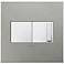 Brushed Stainless 2-Gang Real Wall Plate w/ Switch and Dimmer