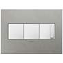 Brushed Stainless 3-Gang Wall Plate w/ 2 Switches and Dimmer