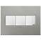 Brushed Stainless 3-Gang Wall Plate w/ 2 Switches and Dimmer