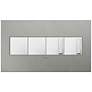 Brushed Stainless 4-Gang Wall Plate w/ 2 Switches and 2 Dimmers