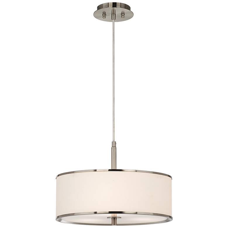 Image 4 Brushed Steel 16 inch Wide Pendant Light more views