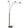 Brushed Steel 3-Light LED Arc Floor Lamp with Glass Shades