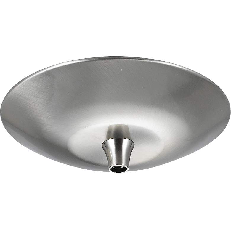 Image 1 Brushed Steel 5" Round Line Voltage Pendant Canopy