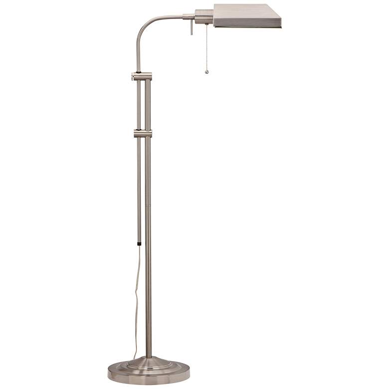 Image 2 Brushed Steel Adjustable Pole Pharmacy Metal Floor Lamp