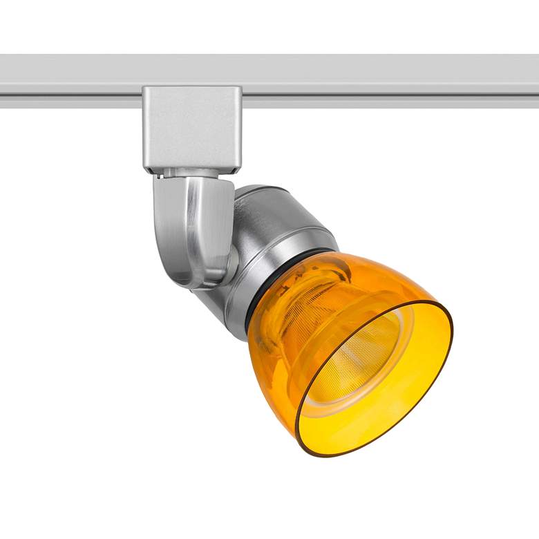 Image 1 Brushed Steel and Clear Amber LED Track Head for Halo Systems
