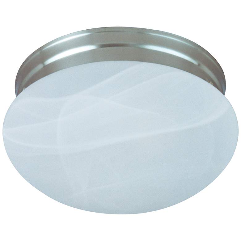 Image 1 Brushed Steel Finish 6" High 8" Wide Flushmount