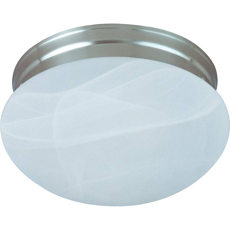 Image 2 Brushed Steel Finish 6" High 8" Wide Flushmount more views