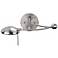 Brushed Steel Halogen Plug-In Swing Arm Wall Lamp