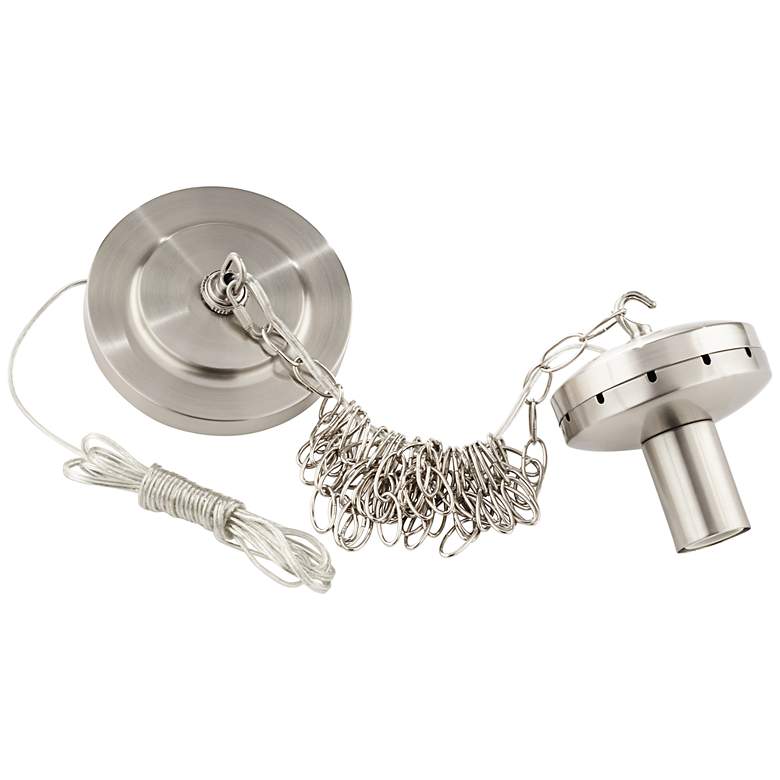 Image 1 Brushed Steel Hardwired DIY Pendant Light Adapter