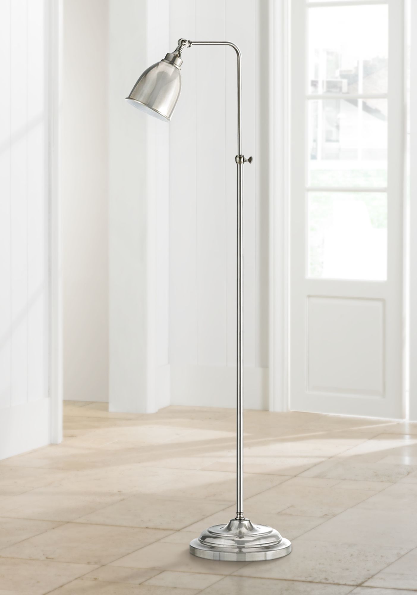 silver pharmacy floor lamp