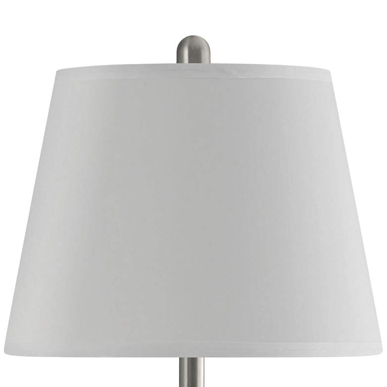 Brushed Steel Metal Table Lamp with Outlet and USB Port more views