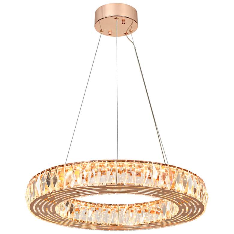 Image 1 Brusmogan 22" Wide Plating Rose Gold LED Chandelier