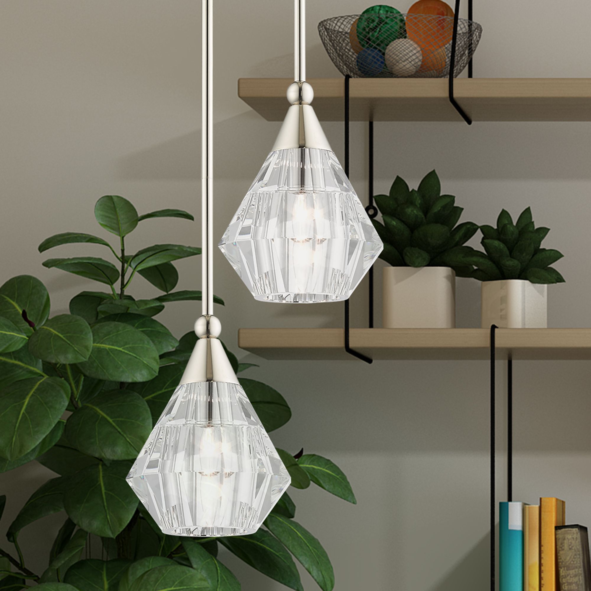 Brussels 1 Light Polished Nickel Mini Pendant