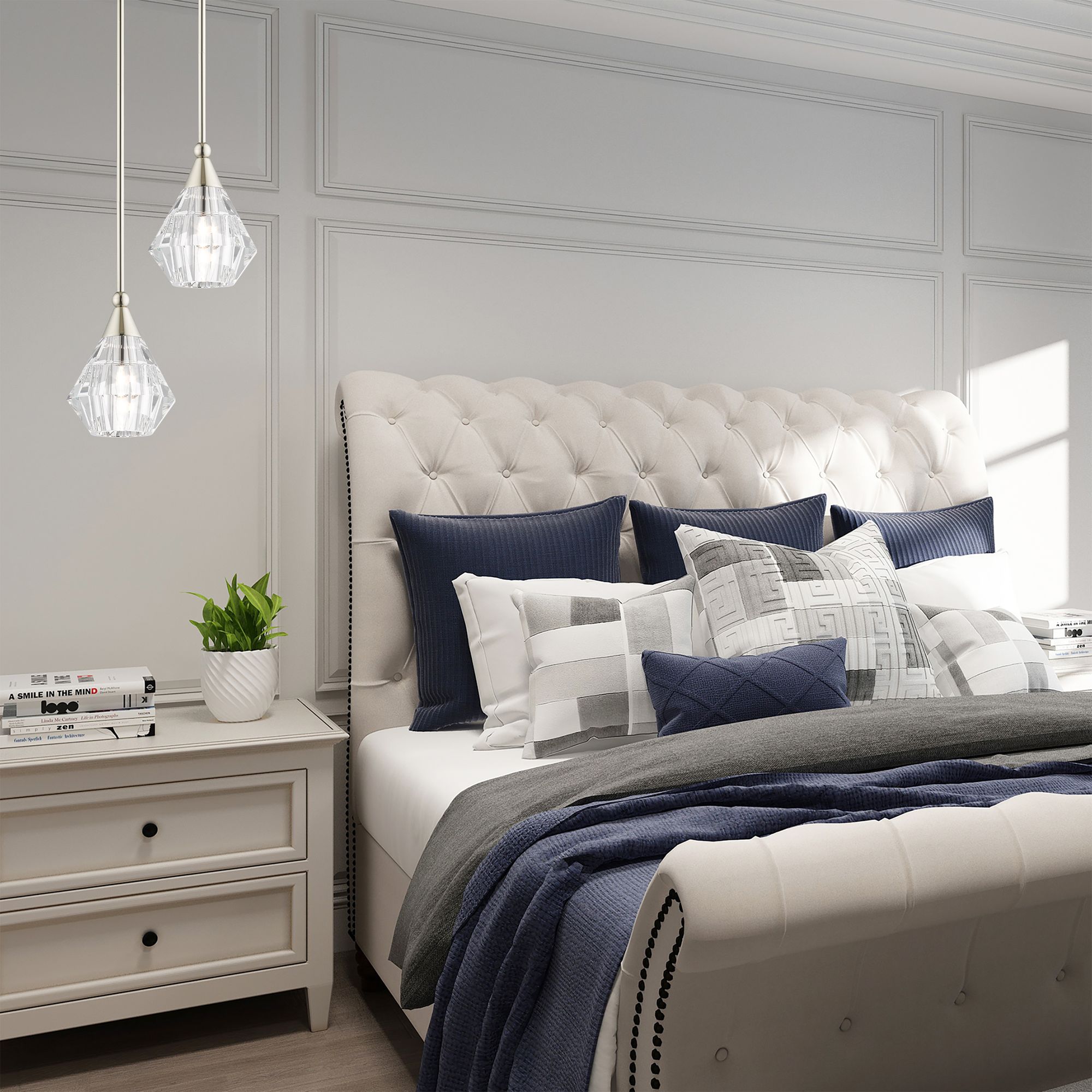 Brussels 1 Light Polished Nickel Mini Pendant