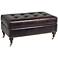 Brussels Chocolate Leather Look Rolling Storage Ottoman