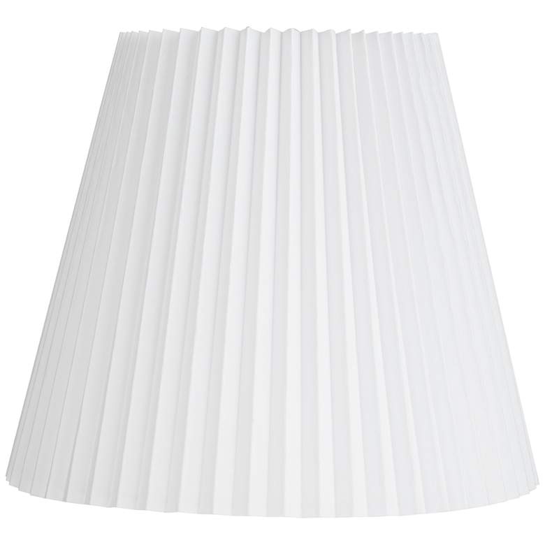 Image 1 Brussels White Linen Empire Knife Pleat Lamp Shade 10x17x14.75 (Spider)