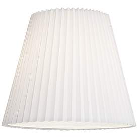 Image3 of Brussels White Linen Empire Knife Pleat Lamp Shade 10x17x14.75 (Spider) more views