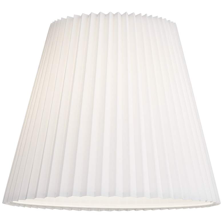 Image 3 Brussels White Linen Empire Knife Pleat Lamp Shade 10x17x14.75 (Spider) more views