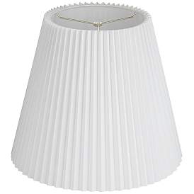 Image4 of Brussels White Linen Empire Knife Pleat Lamp Shade 10x17x14.75 (Spider) more views